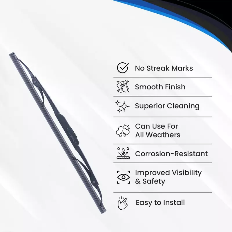 Varroc Wiper Blade 9 mm U Hook 14 inch 356 mm Smooth & Silent Cleaning, K353759900