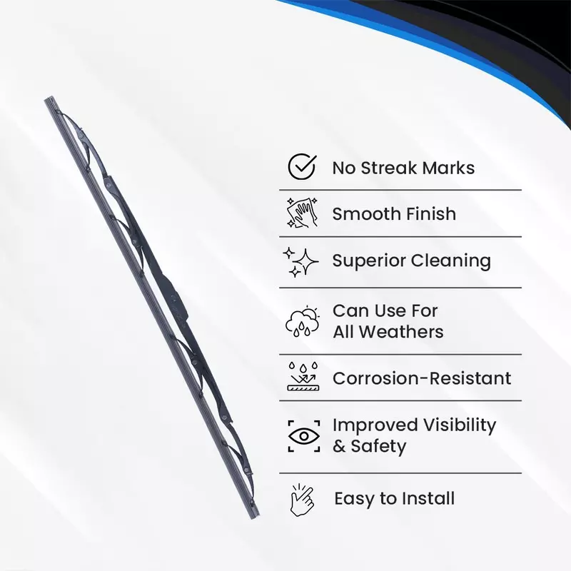 Varroc Wiper Blade 9 mm U Hook 20 inch 508 mm Smooth & Silent Cleaning, K353760500