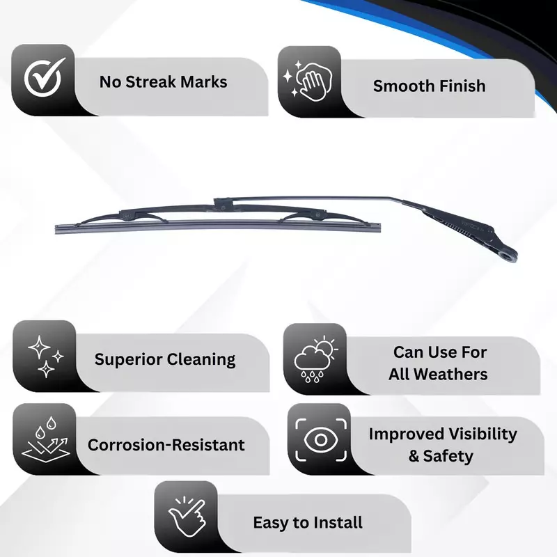 Varroc Wiper Blade with Arm M Alfa (15 inch) 381 mm Smooth & Silent, K353759400