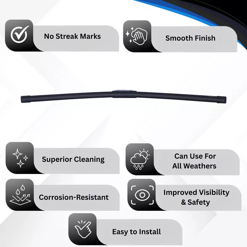 Hiker By Varroc Wiper Blade Frameless (22 inch) 559 mm Smooth & Silent, K354093900 (Pack of 30)