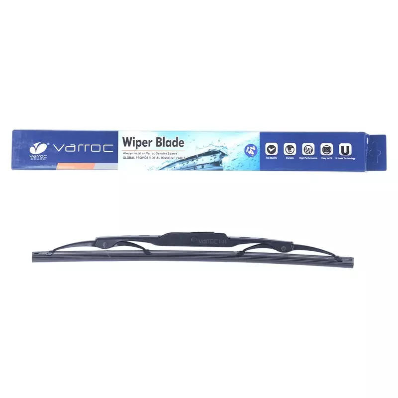 Varroc Wiper Blade 9 mm U Hook 13 inch 330 mm Smooth & Silent Cleaning, K353759800