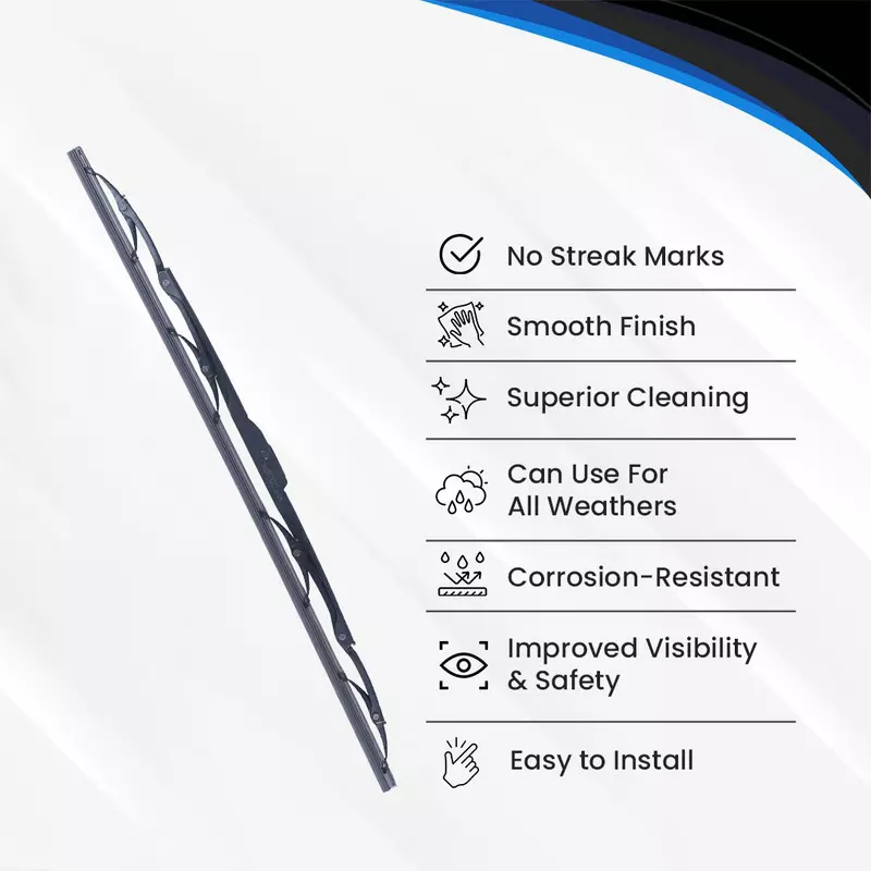 Varroc Wiper Blade 9 mm U Hook 20 inch 508 mm Smooth & Silent Cleaning, K353760500 (Pack of 30)