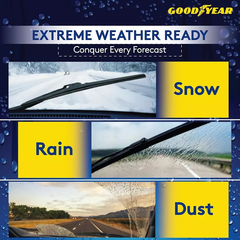 Goodyear Car Wiper Blade 43.18 cm (17 inch) Advanced Nanotech Graphite-Coated Rubber Black with Universal Adaptor Socket, GYWBPC1017