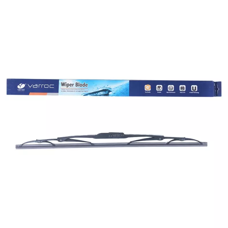 Varroc Wiper Blade 9 mm U Hook 19 inch 483 mm Smooth & Silent Cleaning, K353760400 (Pack of 60)