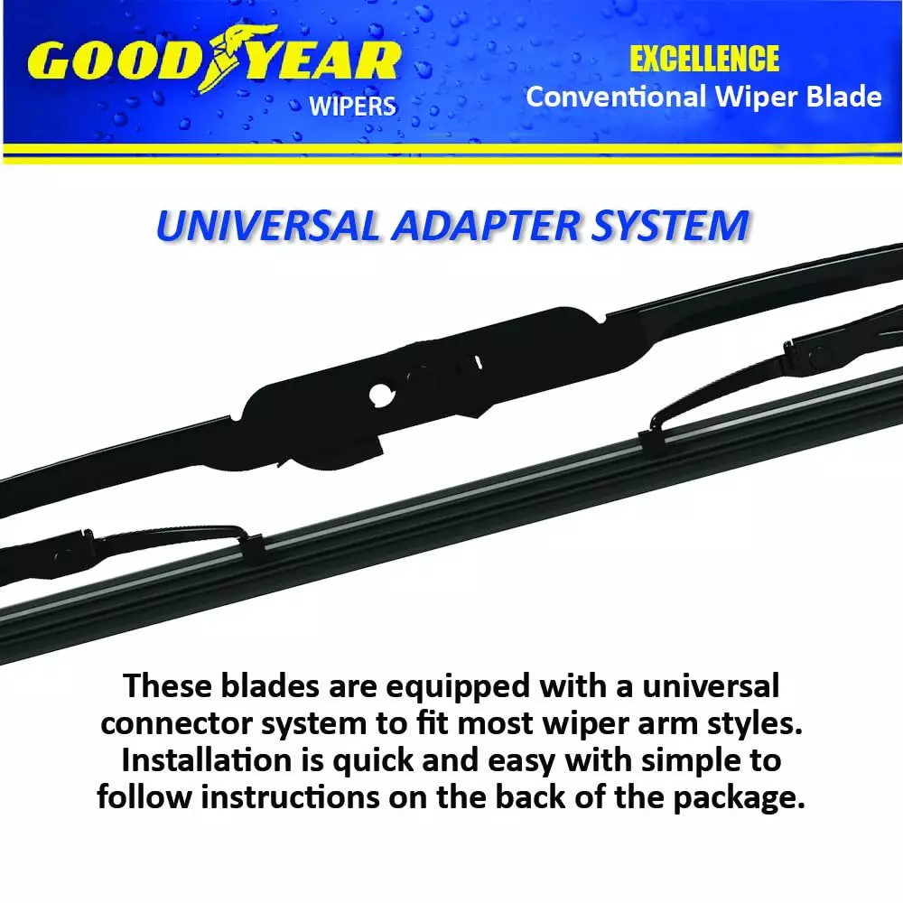 Goodyear Car Wiper Blade 48.26 cm (19 inch) Advanced Nanotech Graphite-Coated Rubber Black with Universal Adaptor Socket, GYWBPC1019