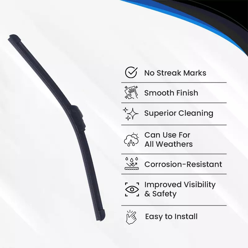 Hiker By Varroc Wiper Blade Frameless (19 inch) 483 mm Smooth & Silent, K354093600 (Pack of 60)