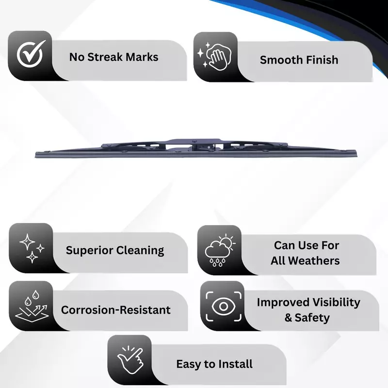 Hiker By Varroc Wiper Blade 9 mm U Hook 16 inch 406 mm Smooth & Silent Cleaning, K353760100