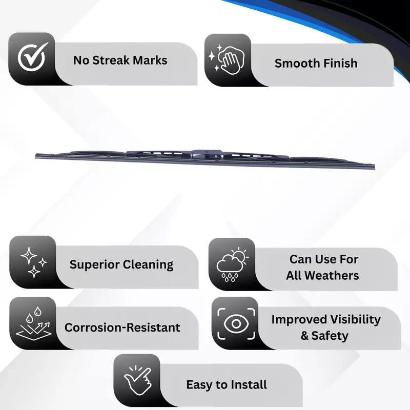 Varroc Wiper Blade 9 mm U Hook 24 inch 610 mm Smooth & Silent Cleaning, K353760800
