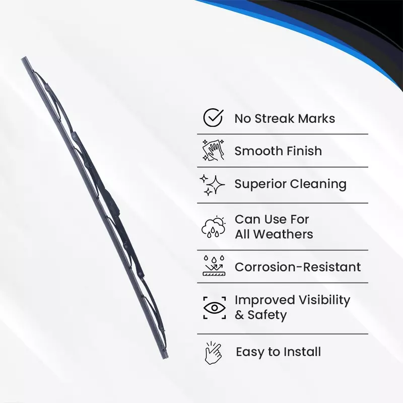 Varroc Wiper Blade 9 mm U Hook 24 inch 610 mm Smooth & Silent Cleaning, K353760800