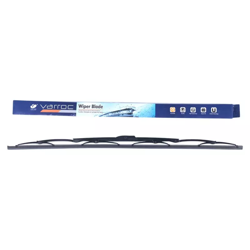 Varroc Wiper Blade 9 mm U Hook 26 inch 660 mm Smooth & Silent Cleaning, K353760900 (Pack of 60)