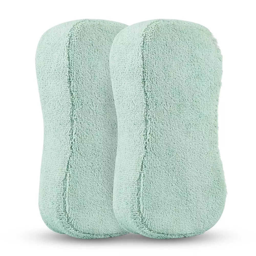 wavex-2-pcs-microfiber-washing-sponge-grey-color-for-car-washing-household-cleaning-dishes-and-more-ws1