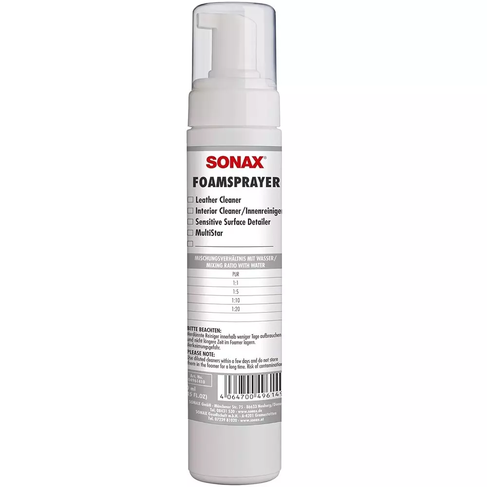 SONAX Profiline Foam Sprayer 250 ml for Interior & Leather Cleaner (Article No. 04961410)