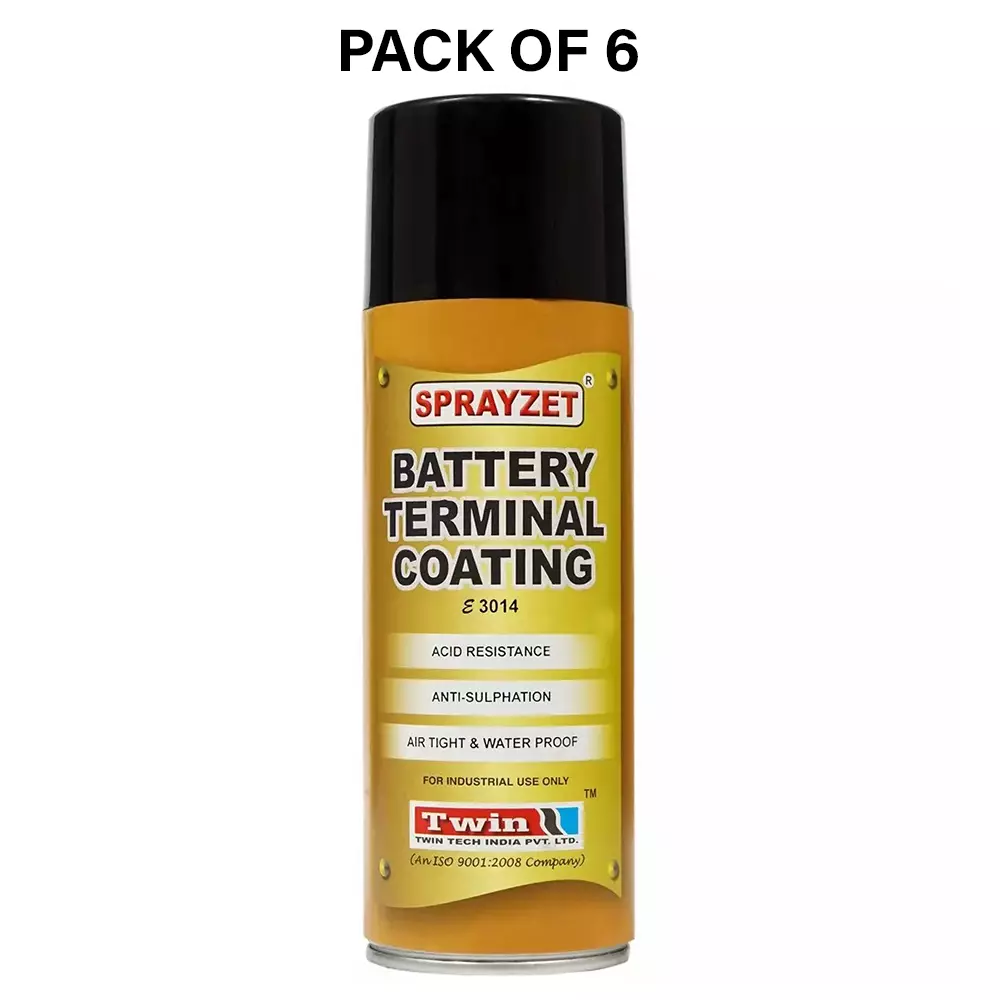 SPRAYZET Battery Terminal Coating Spray 500 ml for Industrial Use, E3014 (Pack of 6)