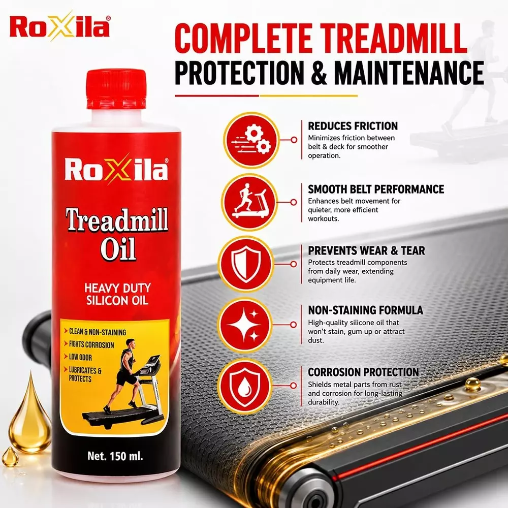 roxila-pure-silicone-treadmill-lubricant-oil-heavy-duty-high-viscosity-with-squeeze-bottle-and-nozzle-150-ml-pack-of-5