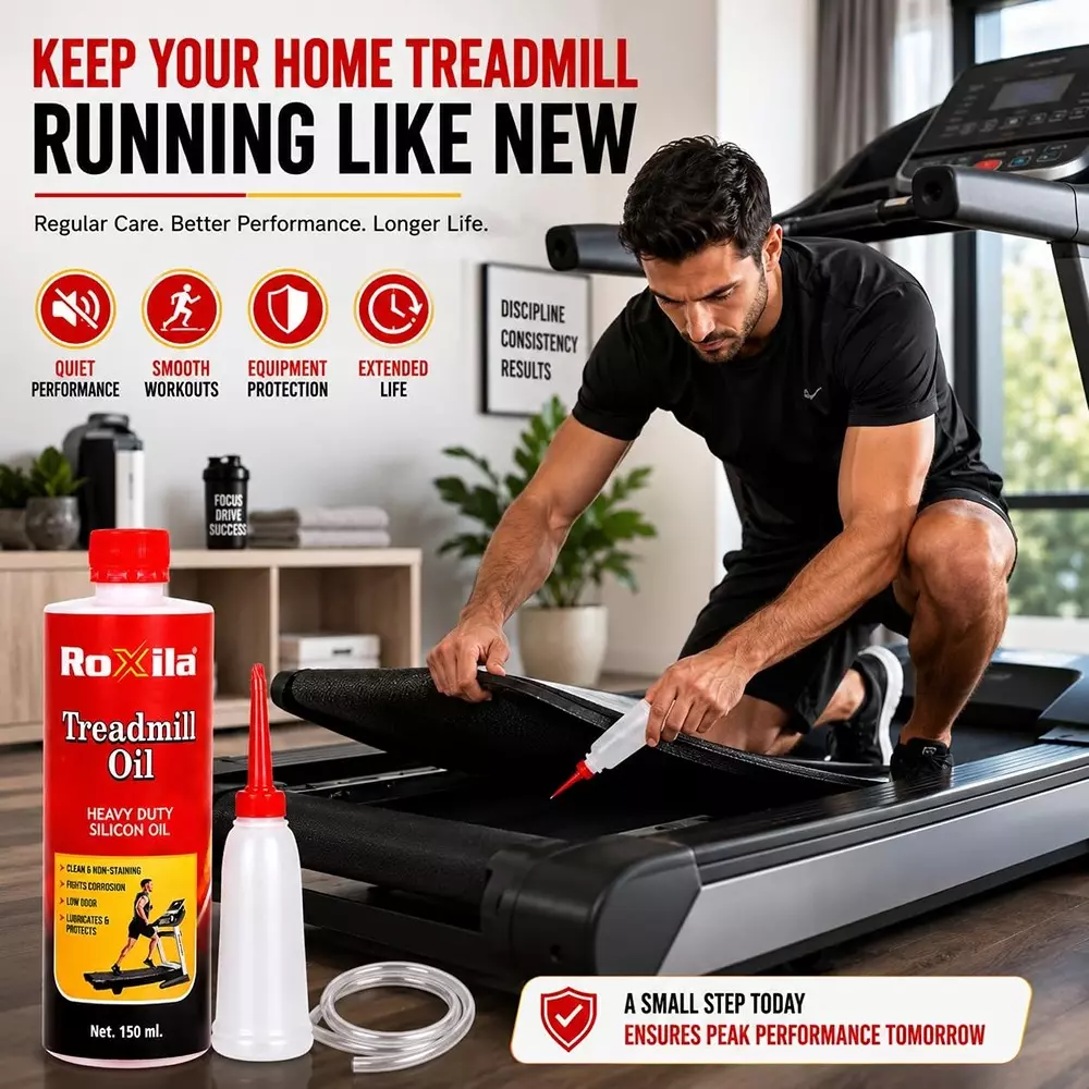 roxila-pure-silicone-treadmill-lubricant-oil-heavy-duty-high-viscosity-with-squeeze-bottle-and-nozzle-150-ml-pack-of-5