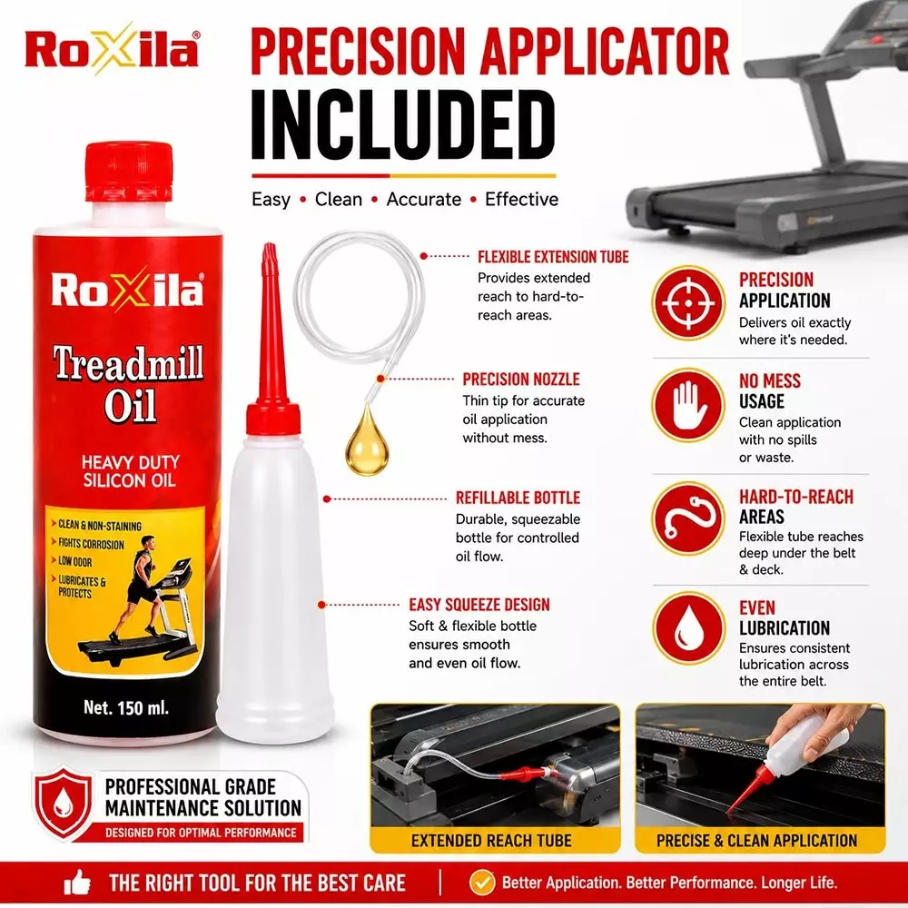 roxila-pure-silicone-treadmill-lubricant-oil-heavy-duty-high-viscosity-with-squeeze-bottle-and-nozzle-150-ml-pack-of-5