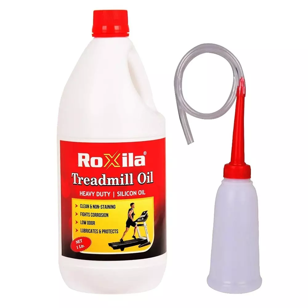 Roxila Pure Silicone Treadmill Lubricant Oil Heavy Duty High Viscosity With Squeeze Bottle And Nozzle 1 L (Pack of 5 Kit)