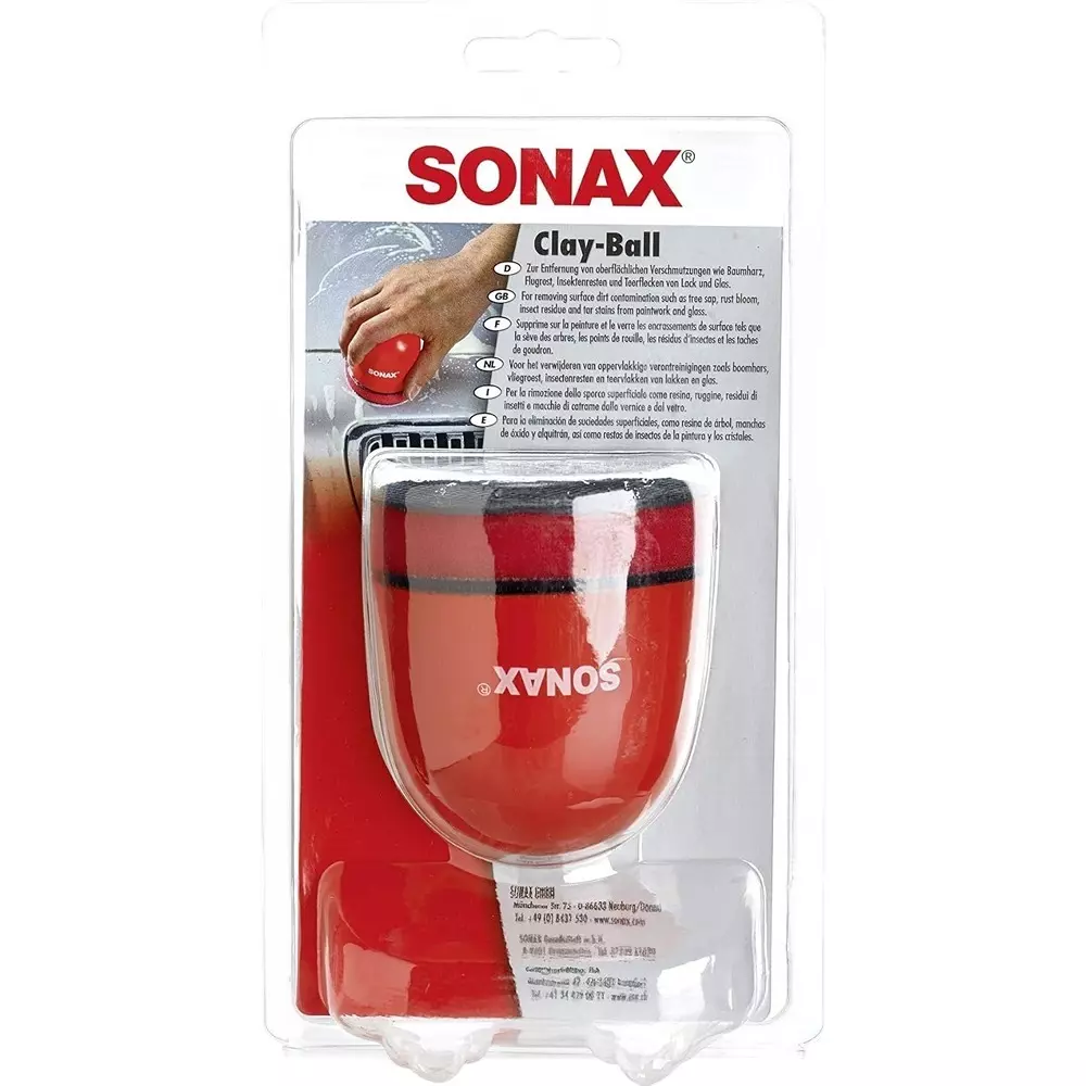 SONAX Clay Ball Medium Grit Removes Surface Contaminants from Tree Sap, Rust Bloom, Insect Residue & Tar Stains