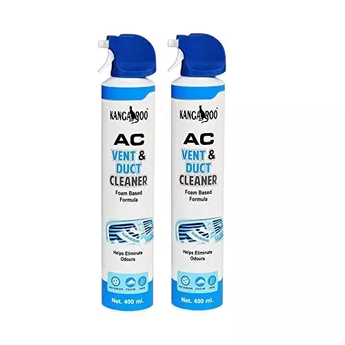 Kangaroo 400 ml Car AC Vent & Duct Cleaner Odor Neutralizer Spray with Long Nosal Pipe, KNG-ACDC-02 (Pack of 2)
