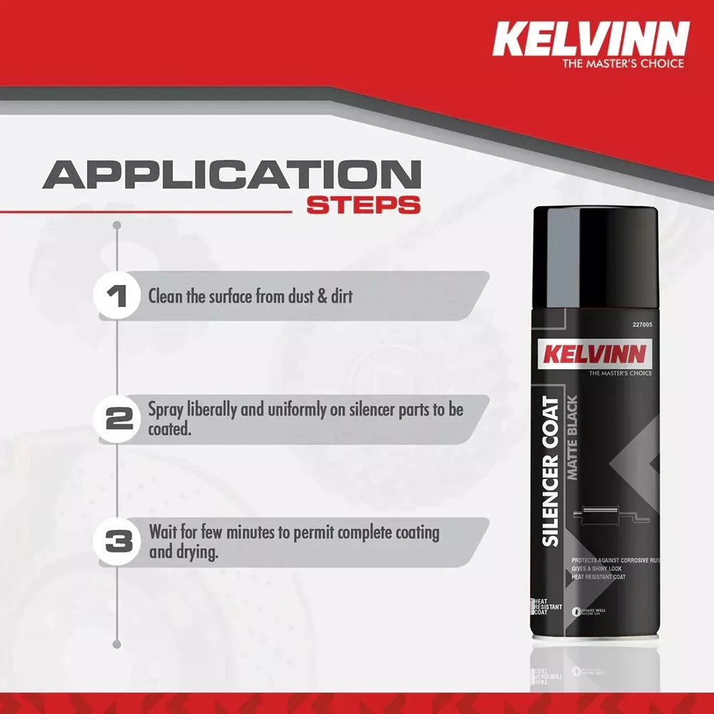 KELVINN Silencer Coating Matte Black Heat-Resistant Anti-Corrosive 400 ml