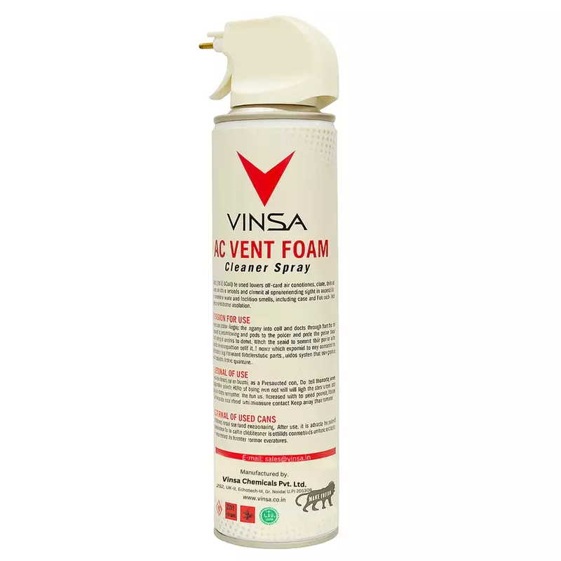 VINSA AC Vent Foam Cleaner Spray 350 ml for All Vehicle AC Systems