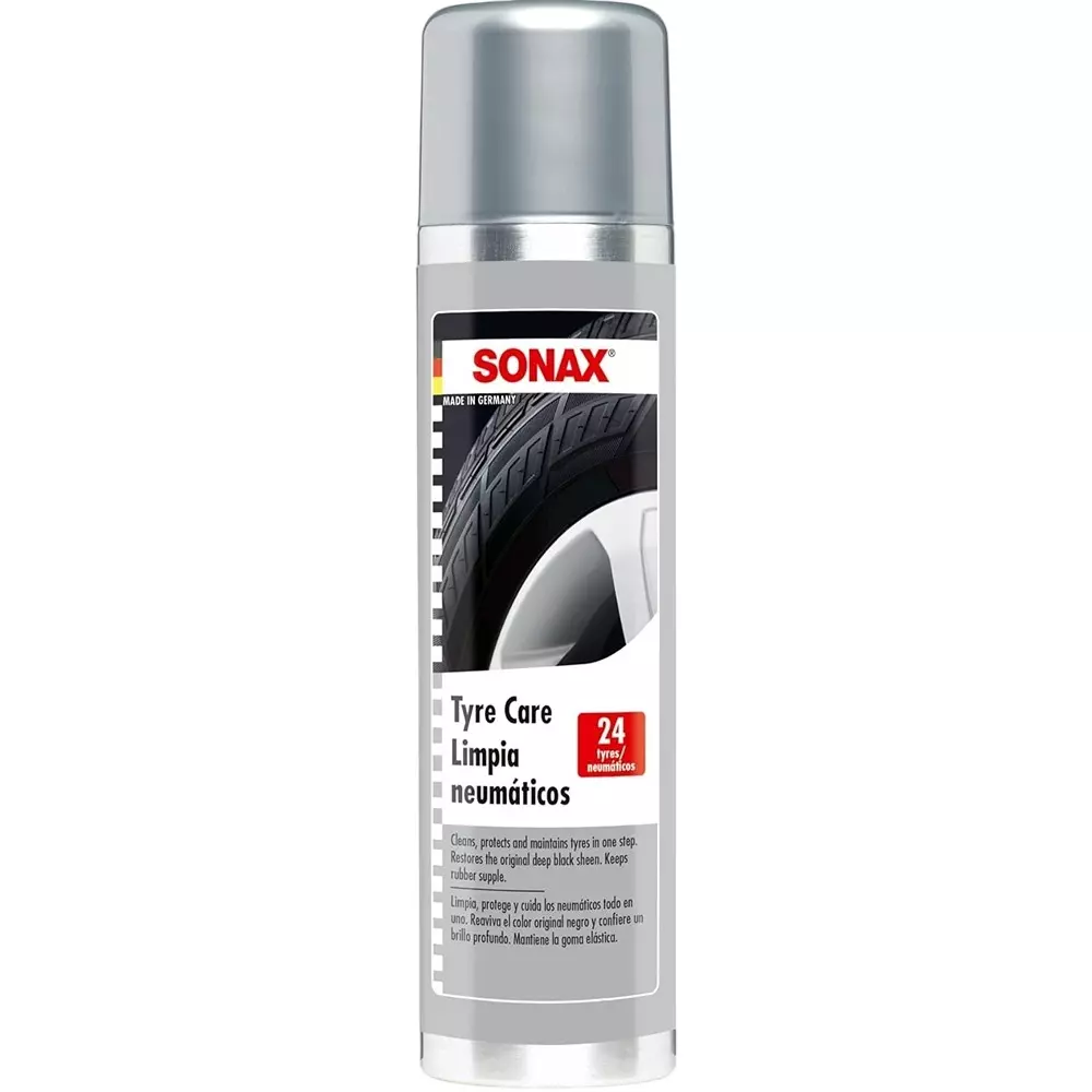 SONAX Aerosol Tyre Care 400 ml Cleans, Protects and Maintains Tyres, 435300