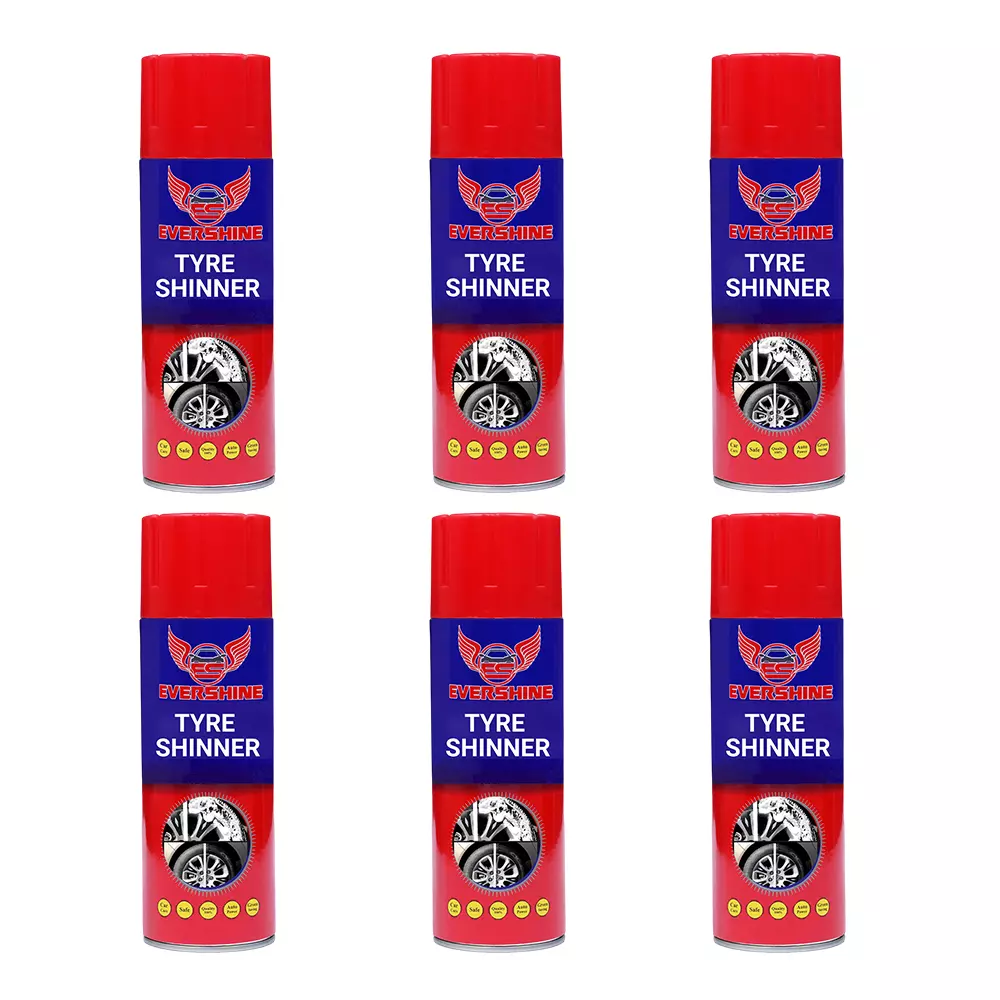 Evershine Tyre Shiner 500 ml Active Foam on Spray, TS0103 (Pack of 6)