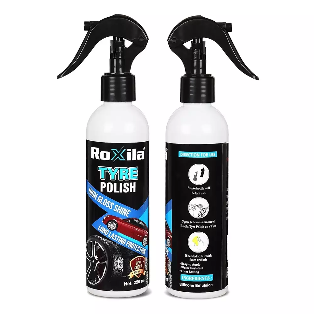 roxila-quick-dry-tyre-polish-with-microfiber-cloth-unscented-silicone-emulsion-250-ml-bottle-liquid-for-non-greasy-shining-polishing-car-bike