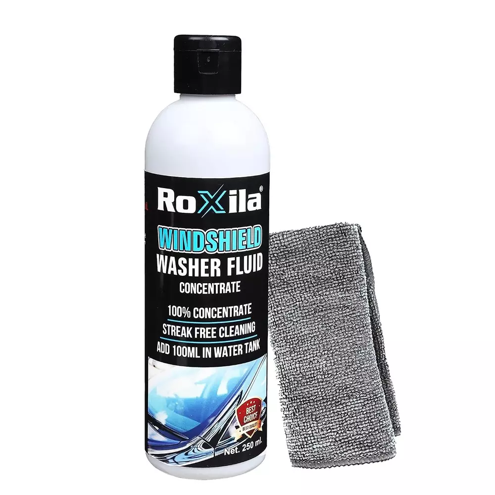 Roxila Windshield Washer Fluid 1 L for Car with Microfiber Cloth (Pack of 5 Kit)