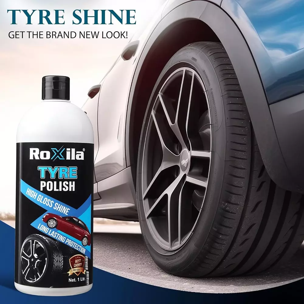 roxila-quick-dry-tyre-polish-with-microfiber-cloth-unscented-silicone-emulsion-1-l-bottle-liquid-for-non-greasy-shining-polishing-car-bike