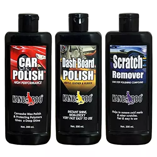 kangaroo-car-care-kit-200-ml-car-polish-200-ml-dashboard-polish-200-ml-scratch-remover-2-sponge-1-microfiber-cloth-cp-db-sr-200ml-kit