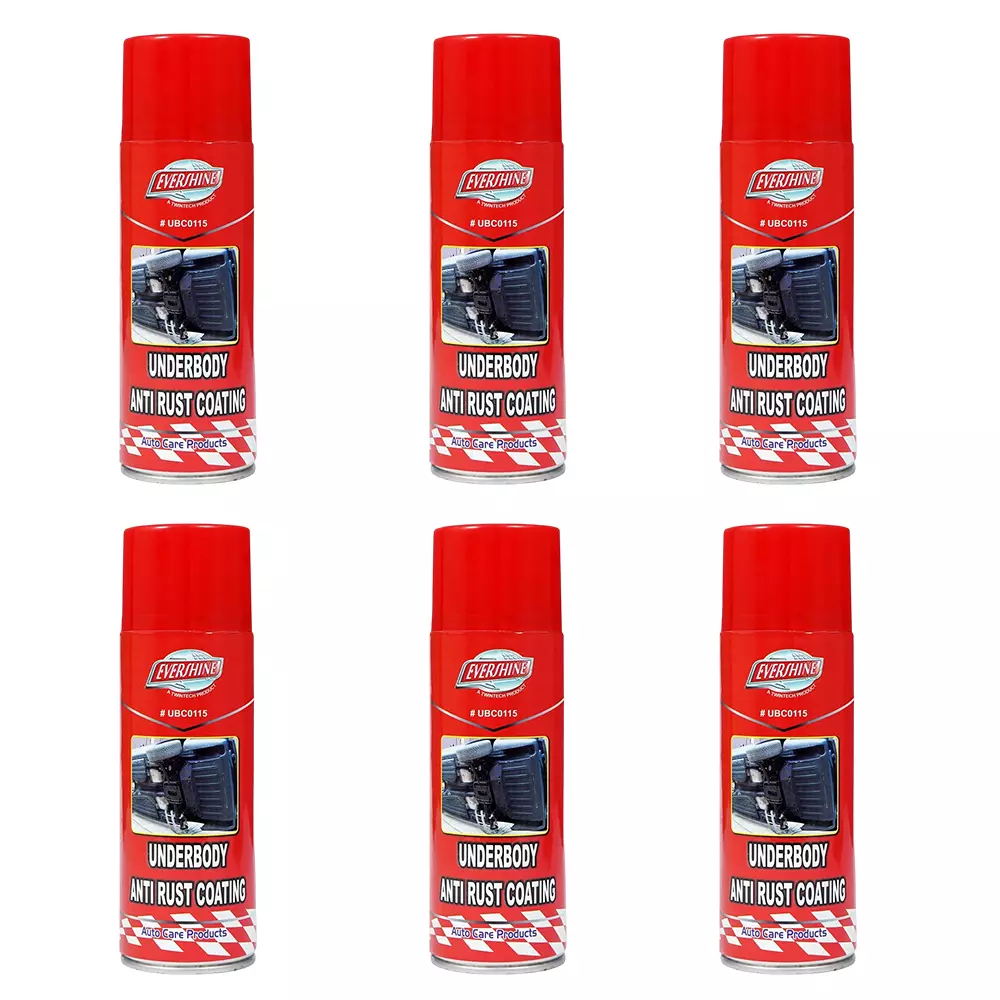 Evershine Underbody Antirust Coating 500 ml Black Spray, UBC0115 (Pack of 6)