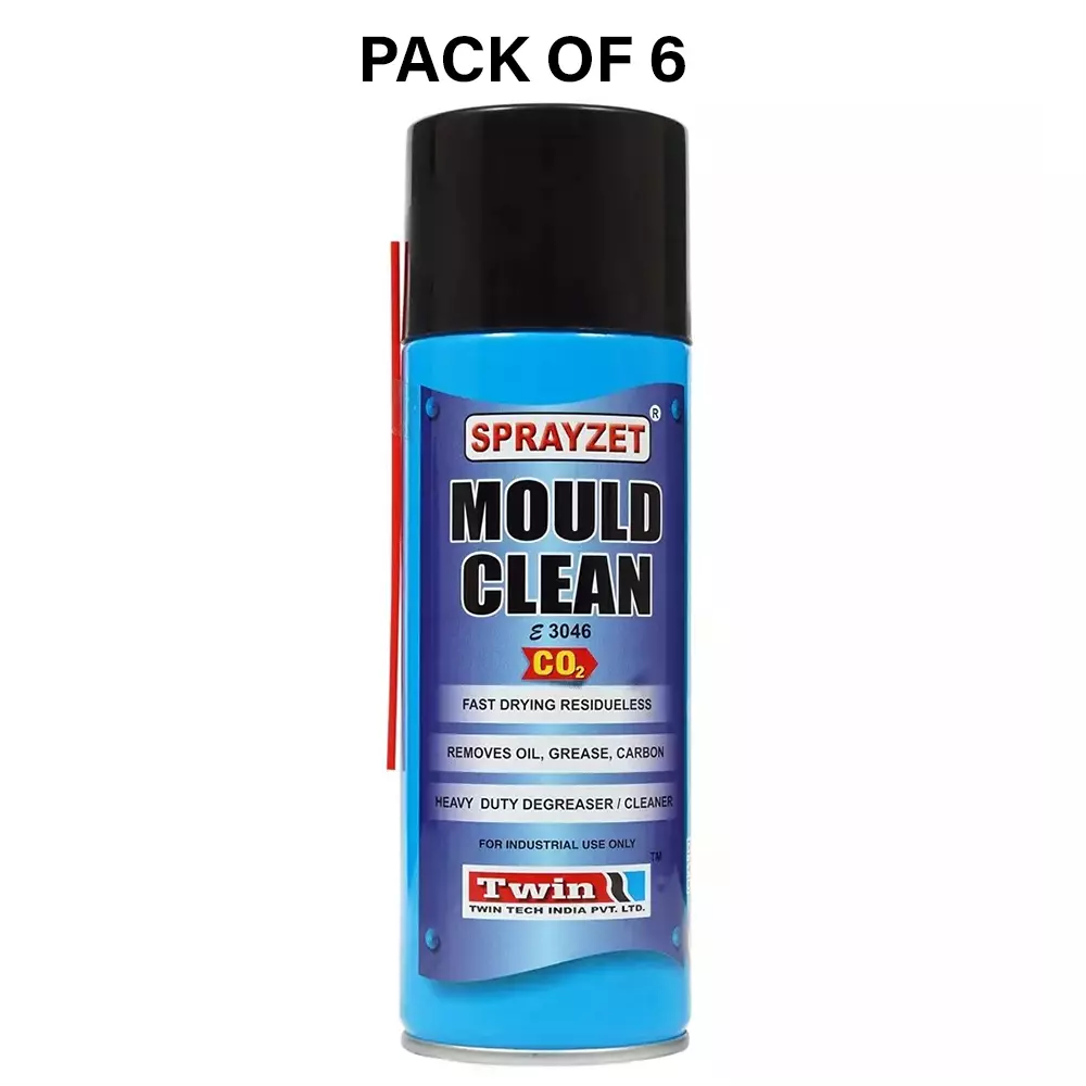 SPRAYZET Mould Clean CO2 Spray 500 ml for Industrial Use, E3046 (Pack of 6)