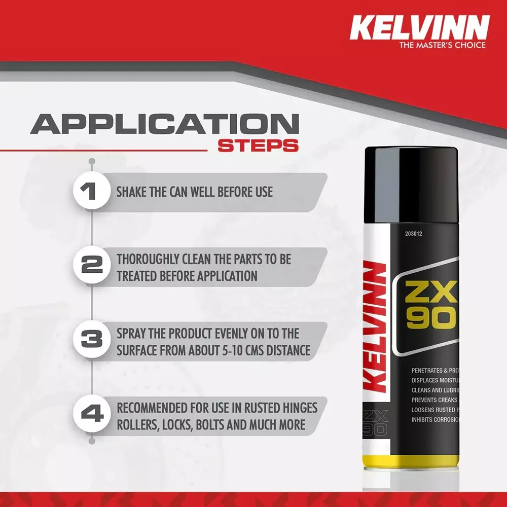 KELVINN ZX90 Universal Spray 60 ml for Metal, Iron, Chrome, Wood, Aluminium