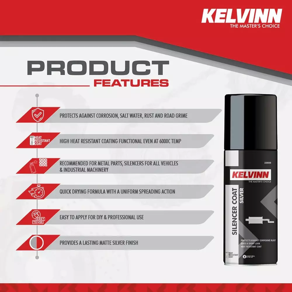 KELVINN Silencer Coating Silver Heat-Resistant Anti-Corrosive 400 ml
