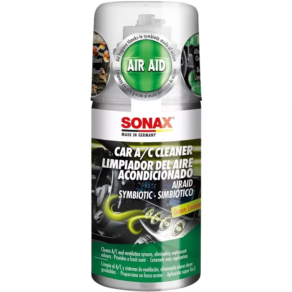 SONAX AIR AID Car A/C & Vent Cleaner Symbiotic (Probiotic) Formula Lime Fragrance 100 ml
