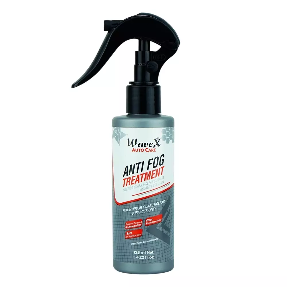 WAVEX 125 ml Anti Fog Treatment Liquid Spray Bottle for Car Interior Glass, Helmet Visor & Spectacles, ‎AFT125