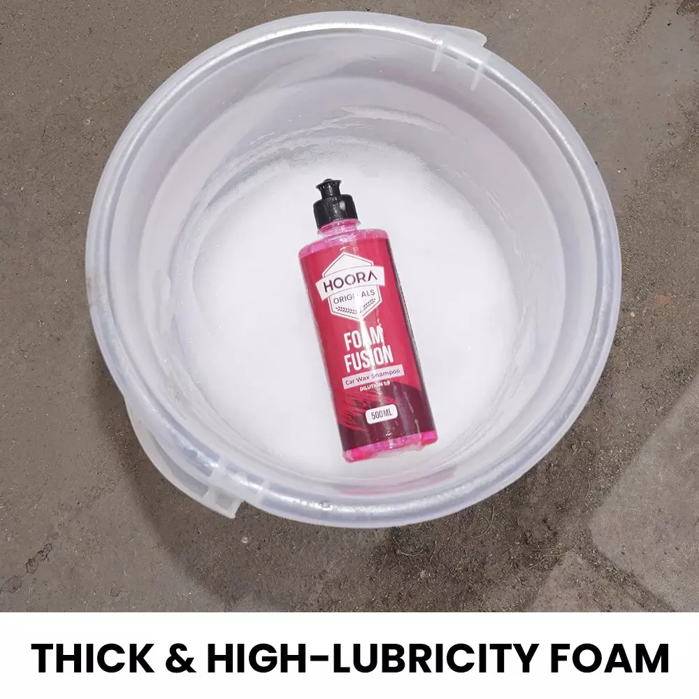 hoora-500-ml-foam-fusion-car-shampoo-premium-thick-foam-blend-of-natural-waxes-ph-balanced-liquid-for-cars-and-bikes