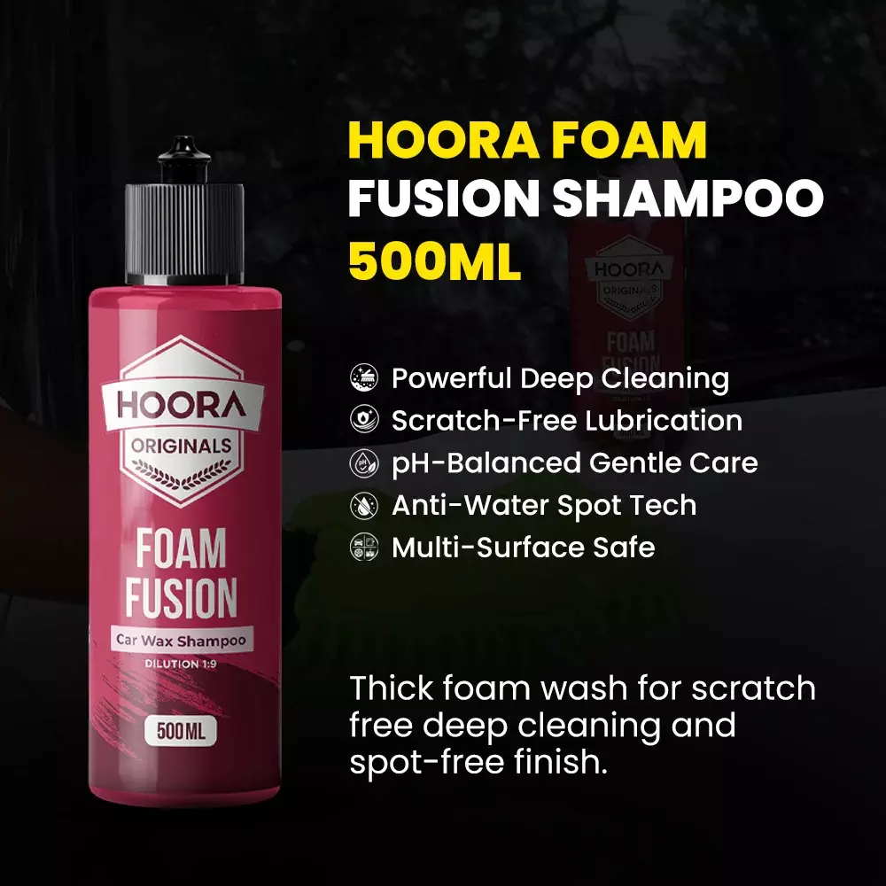 hoora-500-ml-foam-fusion-car-shampoo-premium-thick-foam-blend-of-natural-waxes-ph-balanced-liquid-for-cars-and-bikes