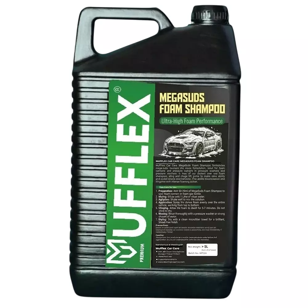 Mufflex Megasuds Car Wash Foam Shampoo 5 L Can Fresh Fragrance for Car Washing