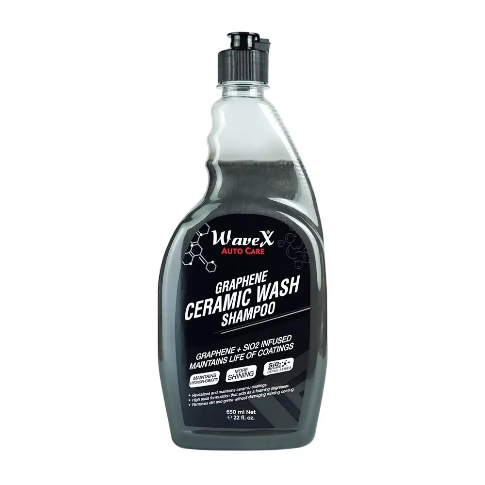 WAVEX 650 ml Graphene Ceramic Wash Car Shampoo Liquid Bottle for Ceramic Coated Vehicles, GWS650