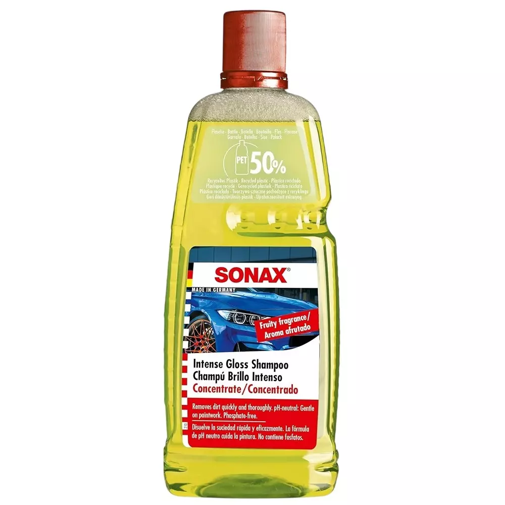 SONAX Intense Gloss Shampoo Concentrate 1 L Fruity Fragrance Phosphate-Free & pH-Neutral, ‎SNX-315-341
