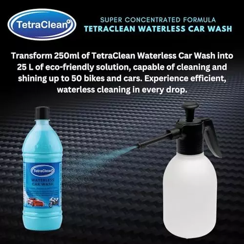 TetraClean Waterless Dry Car Wash Concentrate 1 L Acid Free Eco-Friendly For Cleaning, Shining and Smoothness of Vehicles