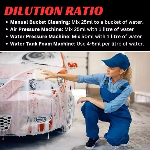 TetraClean Car Shampoo Wash 1 L Non-Toxic pH Neutral for Automotive Exterior Metal Parts