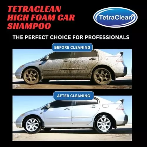 TetraClean Car Shampoo Wash 1 L Non-Toxic pH Neutral for Automotive Exterior Metal Parts