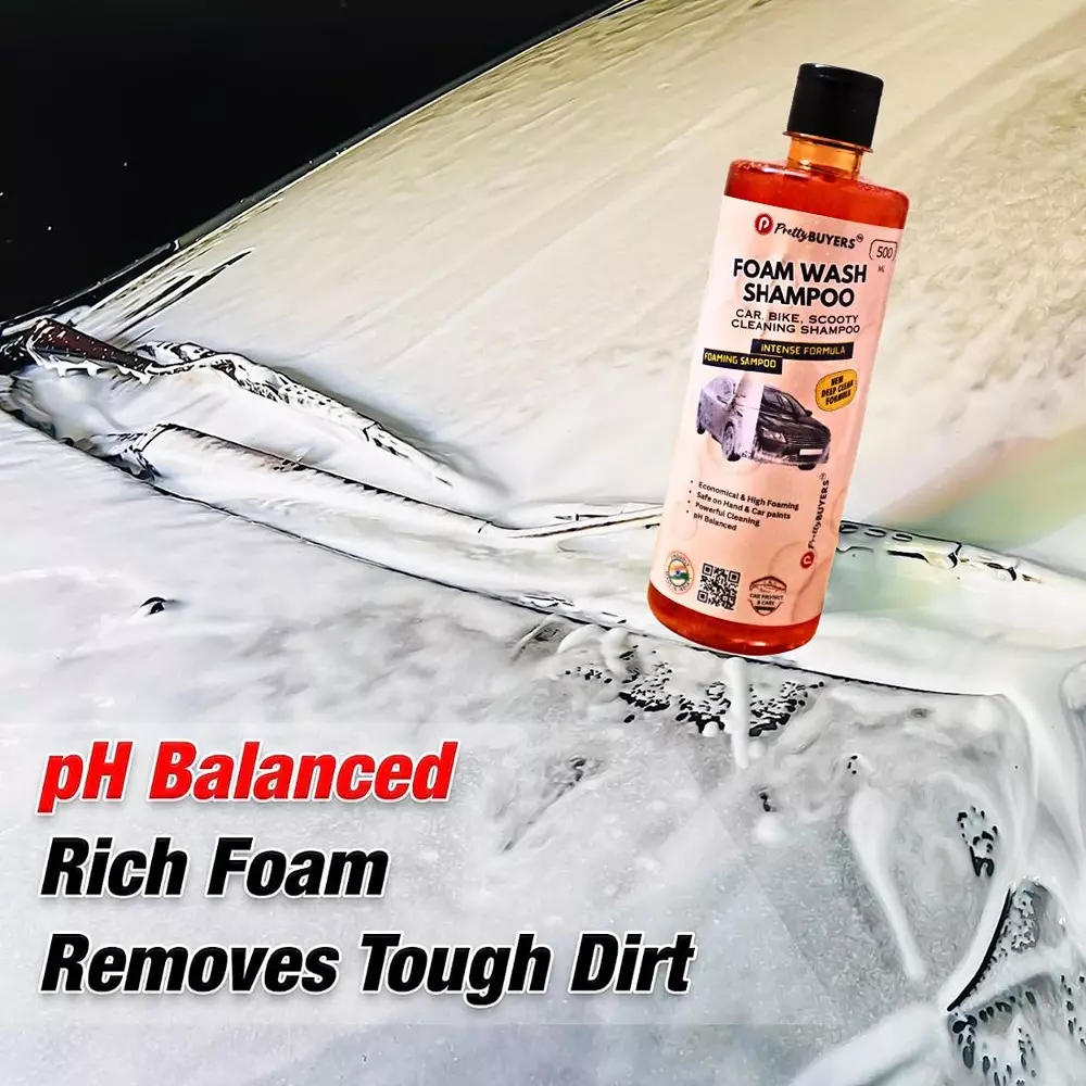 prettybuyers-500-ml-car-shampoo-concentrate-ph-neutral-snow-white-foam-pack-of-4-pcs
