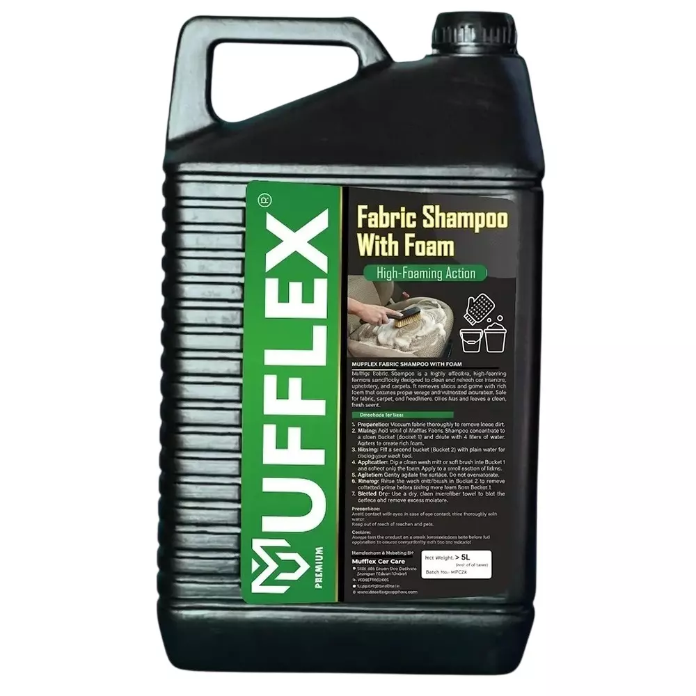 Mufflex Fabric Shampoo With Foam Maker 5 L Can Fresh Fragrance for Car Washing