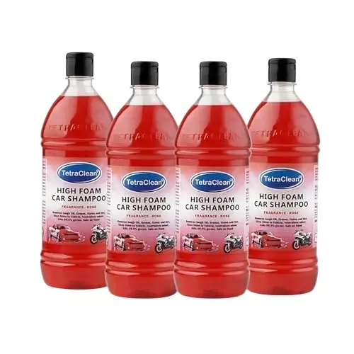 TetraClean High Foam Car Shampoo 1 L Rose Scent pH Netural Phosphate Free for Automotive Exterior
