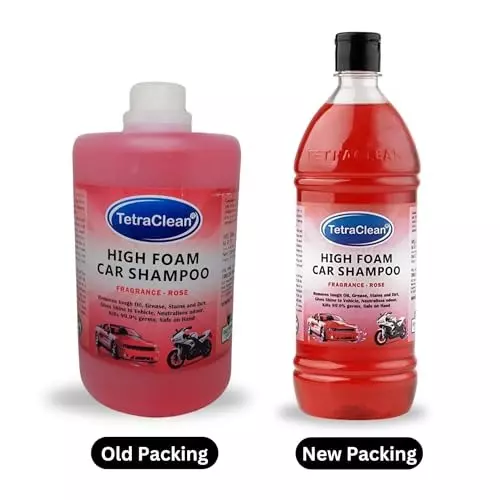 TetraClean High Foam Car Shampoo 1 L Rose Scent pH Netural Phosphate Free for Automotive Exterior (Pack of 4)