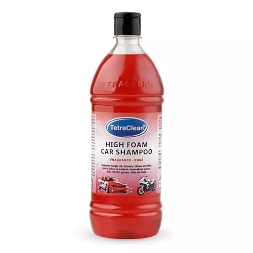 TetraClean High Foam Car Shampoo 1 L Rose Scent pH Netural Phosphate Free for Automotive Exterior (Pack of 4)